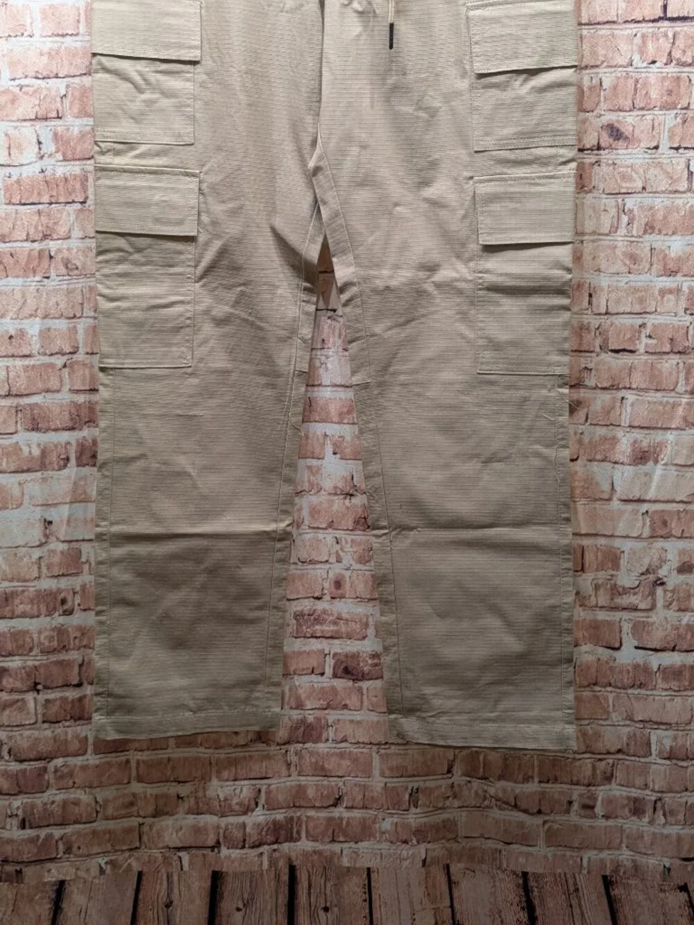 Dogg Supply by Snoop Dogg Beige Utility Cargo Pants Drawstring Waist Size Medium